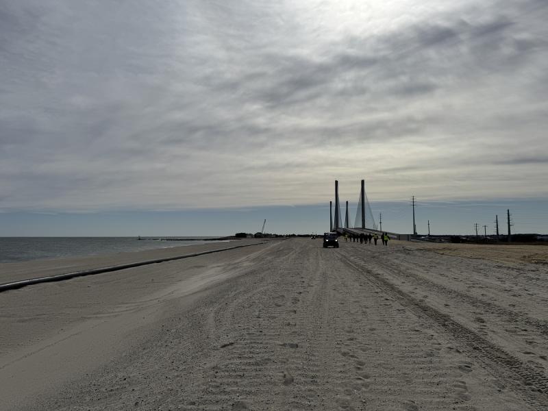 A $28 million project that saw the Department pumping and placing almost a half-million cubic yards of sand onto the north side beach and dune is intended to protect vital infrastructure, including Route 1 and the inlet bridge, and as well as rebuild the dune and beach as a safe and attractive recreational venue for Delaware Seashore State Park.